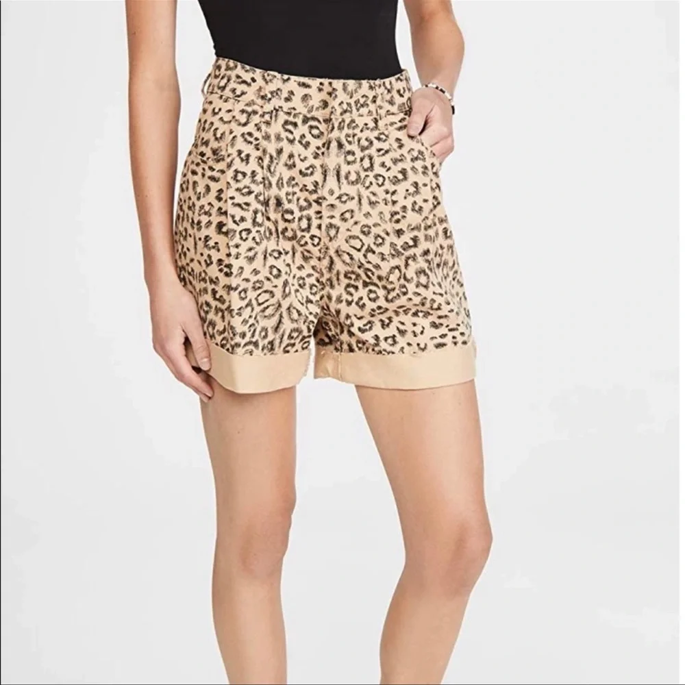 We The Free Dogtown Tan Cheetah Print High Waisted Cut-off Short Size 27